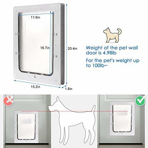 Imagen 5 de 10 de Puerta Para Mascotas, Puertas De Pared Extra Grande Solapa