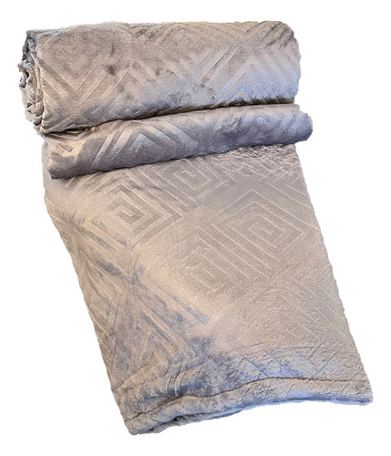 Cobertor Manta 1,80x2,40 Flannel Embossed Antialérgico Casal Cor Cinza