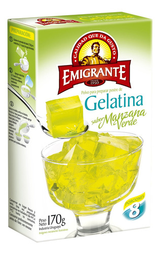 Gelatina De Manzana Verde Emigrante 170 Grs
