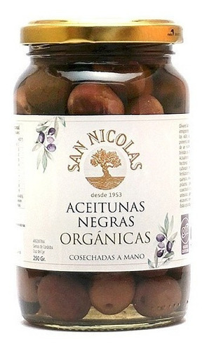 Aceitunas Negras Orgánicas San Nicolás X 250 Grs