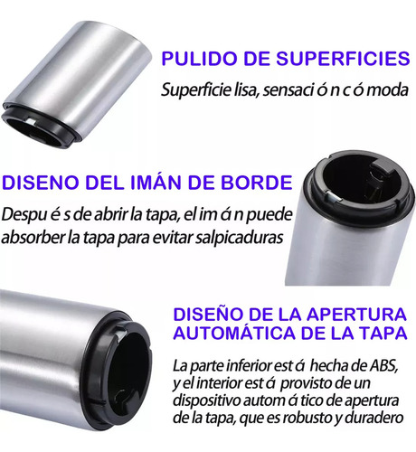 6 Piezas De Acero Inoxidable Magnético Push Beer Opener