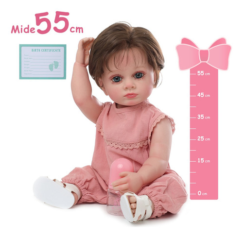 Muñeca Recién Nacido Reborn Bebédesilicona Realista 55cm