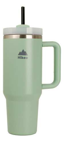Termo para Agua y Café de Viaje 1.2 L de Acero Inoxidable con Doble Pared Térmica Tapa Antiderrames y Popote Hikeo 83510-Bi