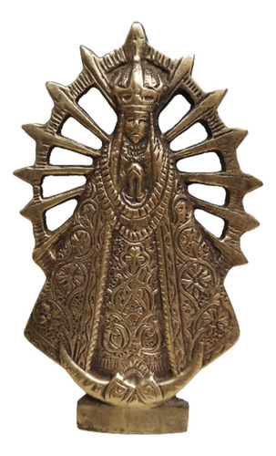 Aplique Decorativo Virgen De Luján En Bronce -  14x8 Cm