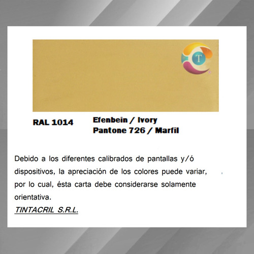 Pintura Epoxi Ral 1014 Kit X 4.5 Lts. Marfil Brillante