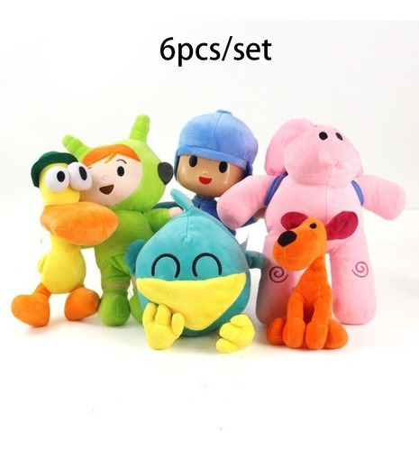 6pcs Pocoyo Elly Pato Loula Fred Loula Muñeco Peluche Juguet