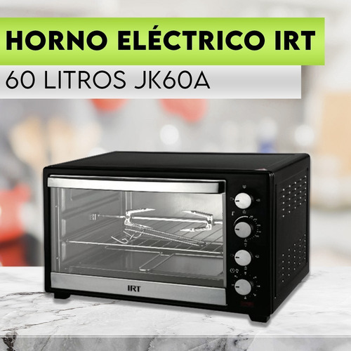 Horno Electrico Irt Jk60a 60 Litros 1600w Color Negro