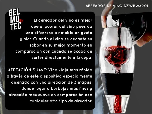 Aereador Decanter Oxigenador Vinos Decantador Sommelier