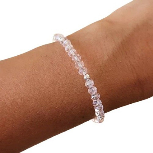 Pulsera Cristal Rosa Virna Pul0209 En Plata