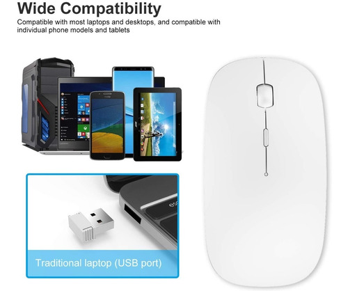 Imagen 6 de 7 de Ratón Inalámbrico Usb Recargable 2.4g Wireless Mouse