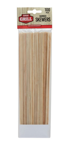 100 Palillos Para Brocheta Bambu 30cm Pinchos Expert Grill