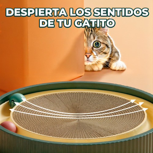 Rascador Para Gatos Juguete Almohadilla Interactiva Verde