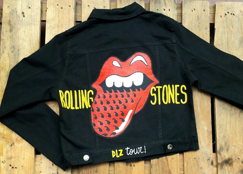Campera Negro Negra Elastizada Rolling Stones Lengua Pinches