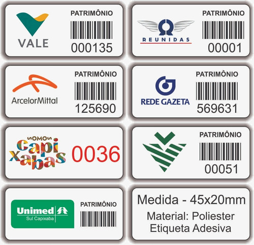 Imagem 1 de 4 de Etiqueta Patrimônio Ativo Fixo Inventario Patrimonial 1000un