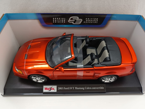 Maisto 2003 Ford Svt Mustang Cobra Convertible 1:18 Naranja Naranja (Usado)