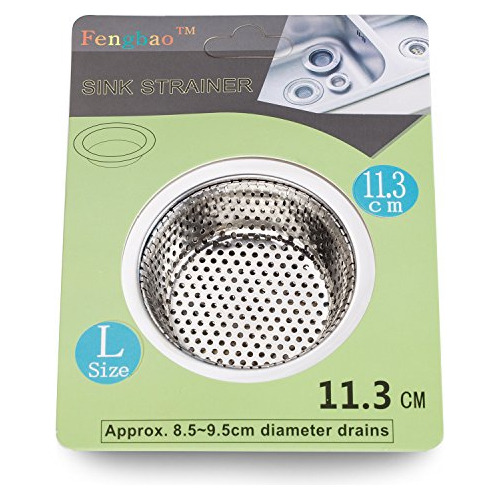 Filtro P/fregadero 2 U, Acero Inox., Borde Ancho, 4.5in Diám