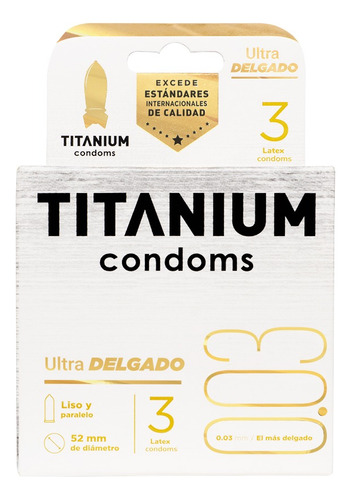 Condones Titanium Ultra Delgado - Unidad a $4333