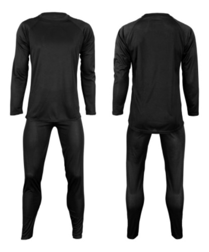Primera Capa Térmica Conjunto Unisex Negro (camiseta-calza) 