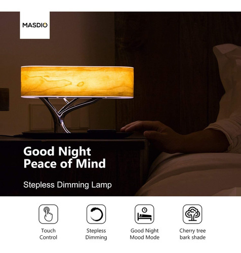 Ampolla Lámpara De Noche Con Altavoz Bluetooth Y Cargador In