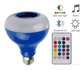 Foco Con Bocina Bluetooth- Multicolor A Control Remoto