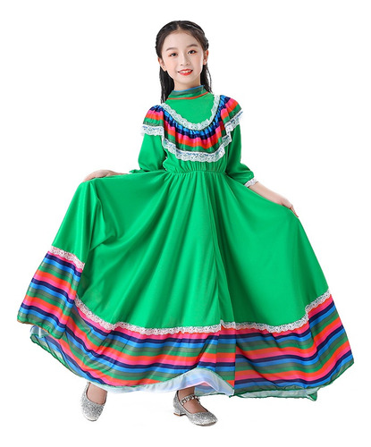 Vestido De Fiesta Étnico Mexicano For Niña