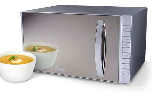 Imagen 3 de 5 de Microondas Midea 23lt Mirror Gris Mmp 23 Gabv