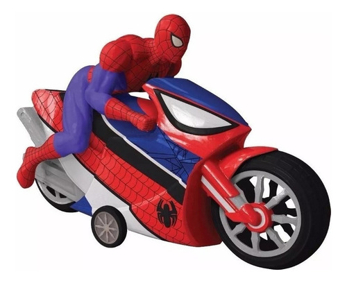 Spiderman Motocicleta A Fricción - Marvel Color Rojo Y Azul Personaje Hombre Araña