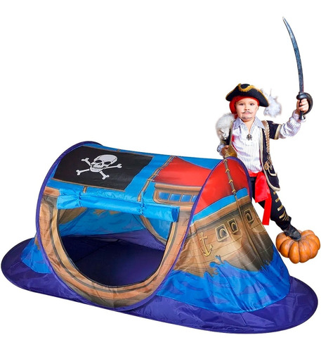 Carpa Casa Tienda Niños Barco Pirata 2 Entradas Armado Rapid