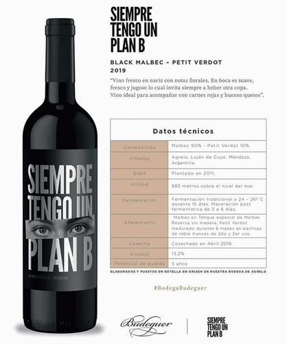 Vino Plan B Blend Etiqueta Negra Budeguer 6x750ml