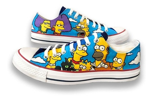 Tenis Pintado A Mano Los Simpson Personalizados 01