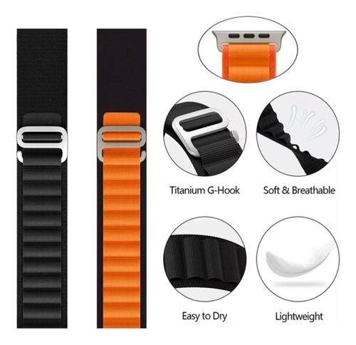 Imagen 5 de 9 de Correa Manilla Alpine Loop Para Apple Watch 42 44 45mm Ultra