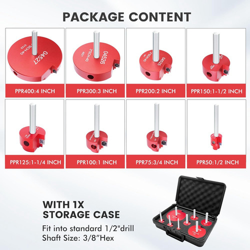 Kit Escariador De Tubos De Pvc De 8 Piezas, Protector De Acc