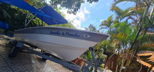 Imagem 4 de 13 de Barco Bote Lancha Pesca 5,30 Com Capota E Comando Artsol