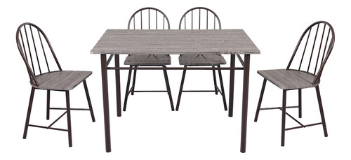 Desayunador Moderno Concha P/4 Personas Brang Color Café Diseño De La Tela De Las Sillas Liso