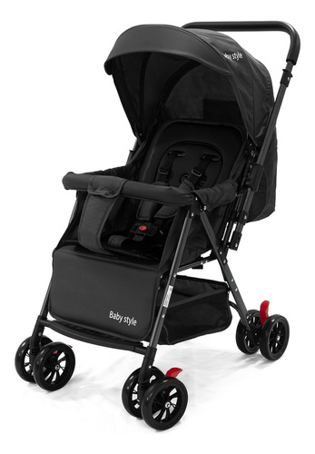 Carrinho De Bebê Passeio Reversível 15kg Baby Style Runner Compacto E Leve Cor Preto
