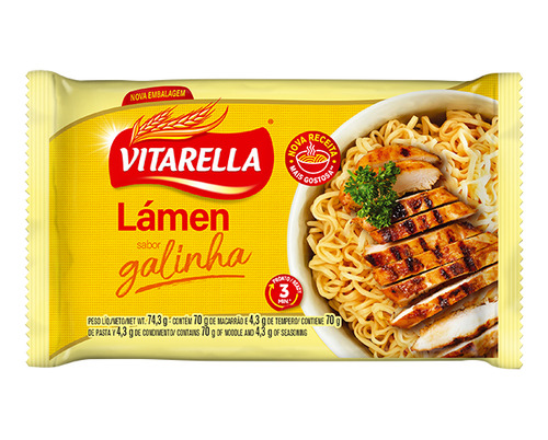 Macarrão Instantâneo Miojo Vitarella Kit Com 40 Unidades 75g