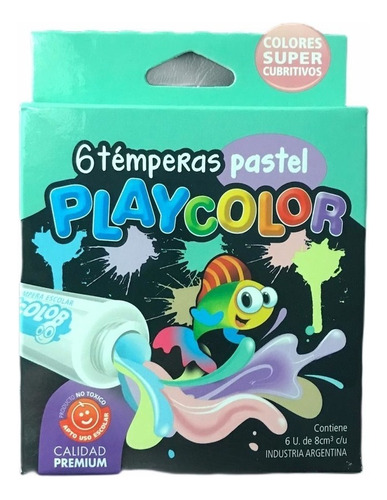 Témperas Playcolor Surtidas X 6 Colores Pasteles