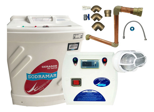 Sauna Vapor 12 Kw (18m³) Digital, Luminária E Kit Instalação