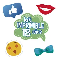 Comprar Imprimible Photo Props Cartelito Cumpleaños 18 Años