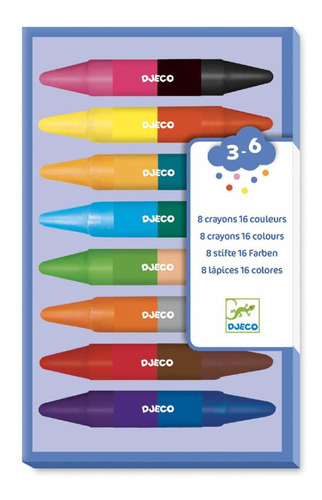 Crayolas Doble Punta Djeco (16 Colores) Cadaques Kids