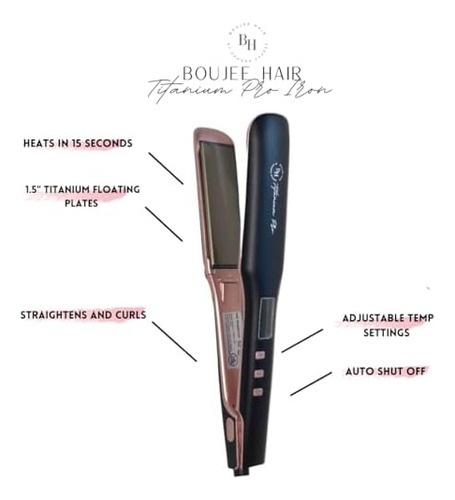 Boujee Hair De Shonda Sharee Titanium Pro Plancha, Alisa Y R