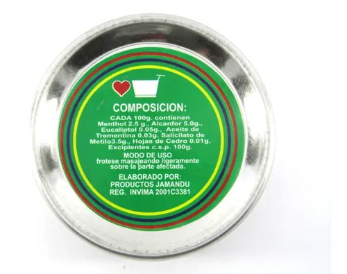 Pomada Verde Tradicional Ungüento Linimento Mentol