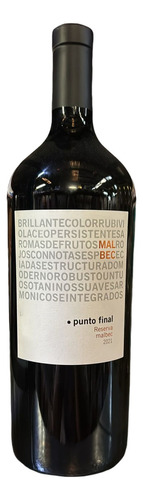 Vino Tinto Punto Final Reserva Malbec 1500 Ml