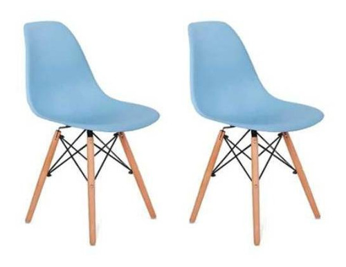 Cadeira de jantar Henn Decorshop Charles Eames DKR Eiffel, estrutura de cor  azul, 2 unidades