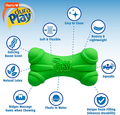 Juguete De Látex Hartz Duraplay Bone Squeaky Para Perros, Gr