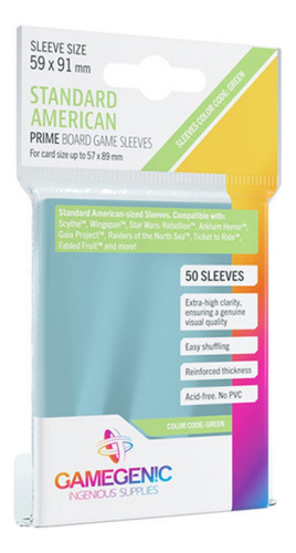 Gamegenic: Prime Standard American-sized Sleeves 50 Unidades