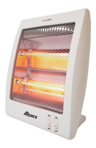 Estufa De Cuarzo Alpaca 2 Velas 800 W Corte Anti Caida Rh04