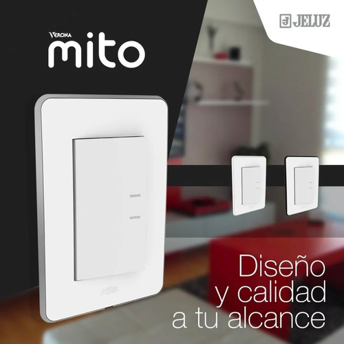Imagen 2 de 7 de Llave De Luz Armada Jeluz Mito Tecla Grande Moderna Teclon