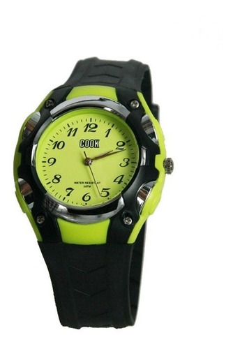 Reloj John L. Cook Mujer Niña/o 9489/90/1/2/3 Malla Negro-verde Fluor