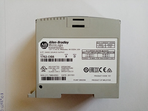 1762-ob8 Allen Bradley Tarjeta De Salidas 24 Vcd micrologix